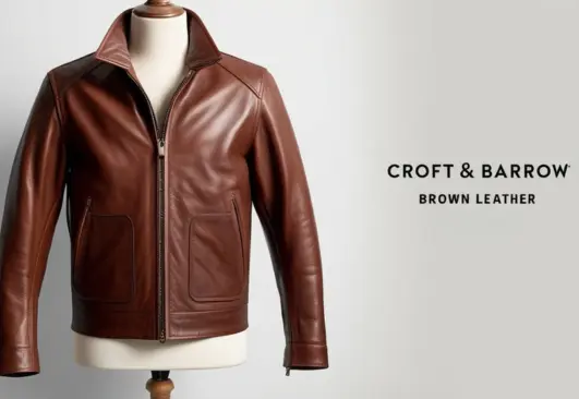 Croft And Barrow Brown Leather Jacket