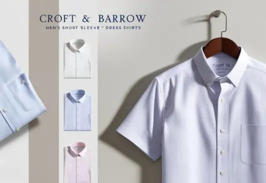 Croft And Barrow Men's Short Sleeve Dress Shirts