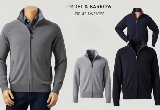 Croft And Barrow Zip Up Sweater