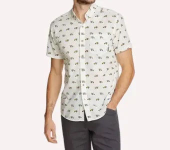 Men's Eddie Bauer Baja Print Short Sleeve Button-Down Shirt