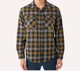 Men's Smith's Regular-Fit Buffalo Plaid Two-Pocket Flannel Button-Down Shirt