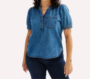 Women's Sonoma Goods For Life® Short Sleeve Denim Shirt